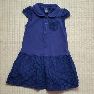 Nautica Eyelet & Pique Cap-Sleeve Polo Dress, sz 4